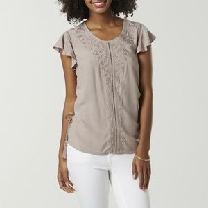 Time and Tru Flutter Sleeve Top XXL/2XG (20)
